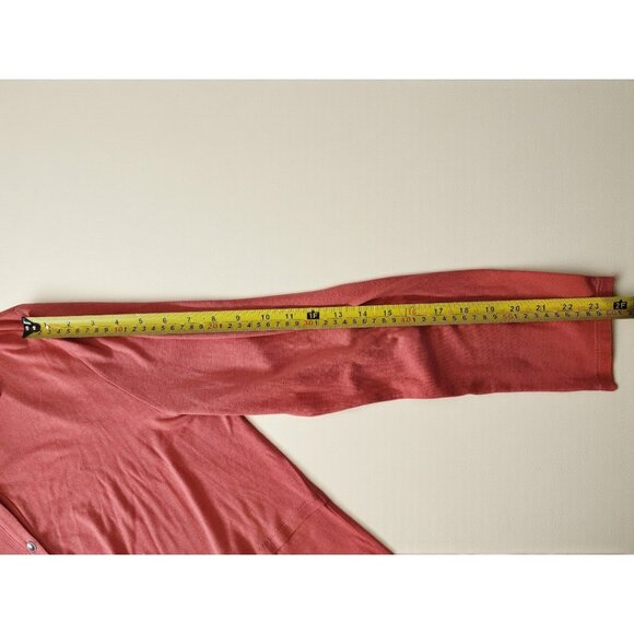 J.Jill Coral Button Front Long Sleeve Tunic Top Women’s Large Rayon Tencel - Picture 7 of 9